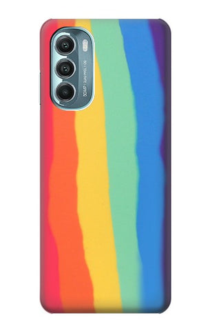 Motorola Moto G Stylus 5G (2022) Hard Case Cute Vertical Watercolor Rainbow