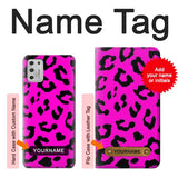 Motorola Moto G Stylus (2021) Hard Case Pink Leopard Pattern with custom name