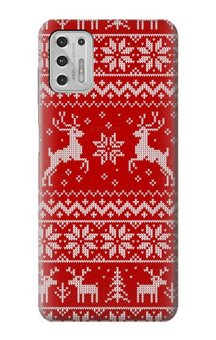 Motorola Moto G Stylus (2021) Hard Case Christmas Reindeer Knitted Pattern