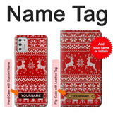 Motorola Moto G Stylus (2021) Hard Case Christmas Reindeer Knitted Pattern with custom name