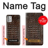 Motorola Moto G Stylus (2021) Hard Case Brown Skin Alligator Graphic Printed with custom name