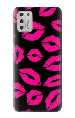 Motorola Moto G Stylus (2021) Hard Case Pink Lips Kisses on Black