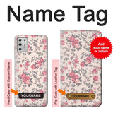 Motorola Moto G Stylus (2021) Hard Case Vintage Rose Pattern with custom name