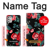 Motorola Moto G Stylus (2021) Hard Case Rose Floral Pattern Black with custom name