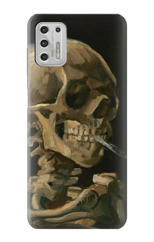 Motorola Moto G Stylus (2021) Hard Case Vincent Van Gogh Head Skeleton Cigarette