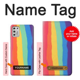 Motorola Moto G Stylus (2021) Hard Case Cute Vertical Watercolor Rainbow with custom name