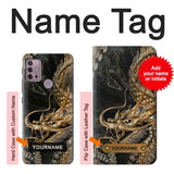 Motorola Moto G30 Hard Case Gold Dragon with custom name