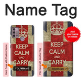 Motorola Moto G30 Hard Case Keep Calm and Carry On with custom name