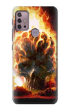 Motorola Moto G30 Hard Case Hell Fire Skull
