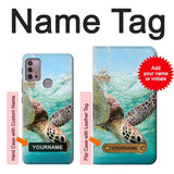 Motorola Moto G30 Hard Case Ocean Sea Turtle with custom name