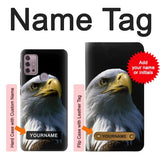 Motorola Moto G30 Hard Case Bald Eagle with custom name