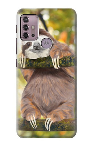Motorola Moto G30 Hard Case Cute Baby Sloth Paint