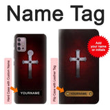 Motorola Moto G30 Hard Case Christian Cross with custom name