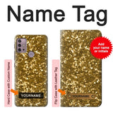 Motorola Moto G30 Hard Case Gold Glitter Graphic Print with custom name