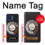 Motorola One 5G Hard Case Retro Rotary Phone Dial On with custom name