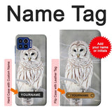 Motorola One 5G Hard Case Snowy Owl White Owl with custom name