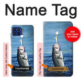 Motorola One 5G Hard Case Bass Fishing with custom name