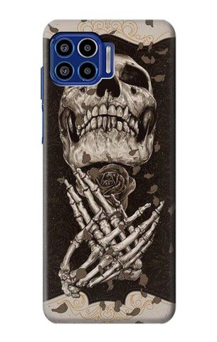 Motorola One 5G Hard Case Skull Rose