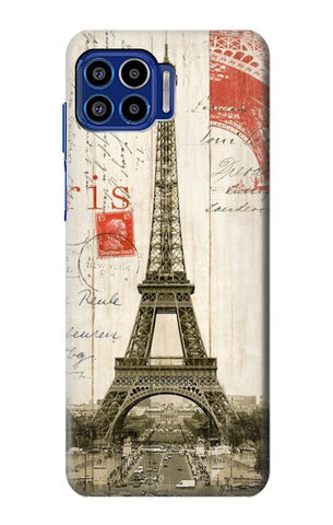 Motorola One 5G Hard Case Eiffel Tower Paris Postcard