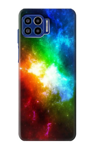 Motorola One 5G Hard Case Colorful Rainbow Space Galaxy