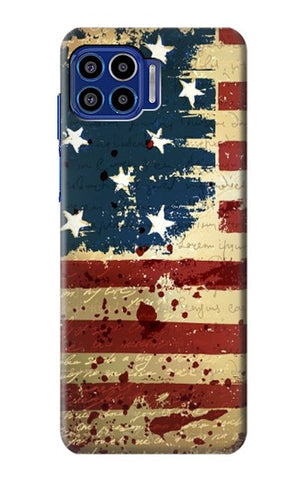 Motorola One 5G Hard Case Old American Flag