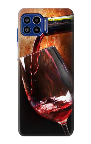 Motorola One 5G Hard Case Red Wine Bottle And Glass