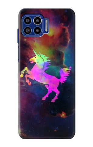 Motorola One 5G Hard Case Rainbow Unicorn Nebula Space