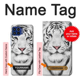 Motorola One 5G Hard Case White Tiger with custom name