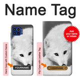 Motorola One 5G Hard Case White Arctic Fox with custom name