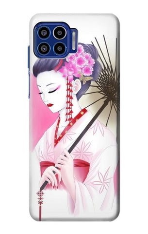 Motorola One 5G Hard Case Devushka Geisha Kimono