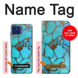 Motorola One 5G Hard Case Aqua Turquoise Rock with custom name