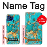 Motorola One 5G Hard Case Aqua Turquoise Stone with custom name