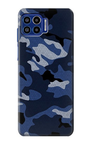 Motorola One 5G Hard Case Navy Blue Camouflage