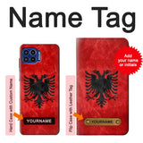 Motorola One 5G Hard Case Albania Red Flag with custom name