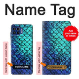 Motorola One 5G Hard Case Green Mermaid Fish Scale with custom name