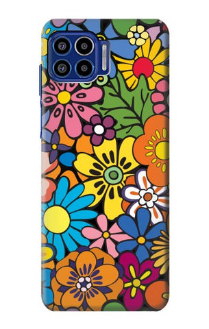 Motorola One 5G Hard Case Colorful Flowers Pattern