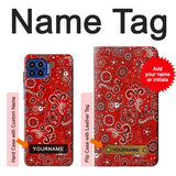 Motorola One 5G Hard Case Red Bandana with custom name