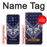 Motorola One 5G Hard Case Navy Blue Bandana Pattern with custom name