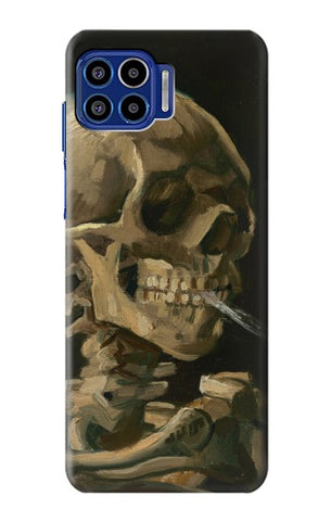 Motorola One 5G Hard Case Vincent Van Gogh Head Skeleton Cigarette