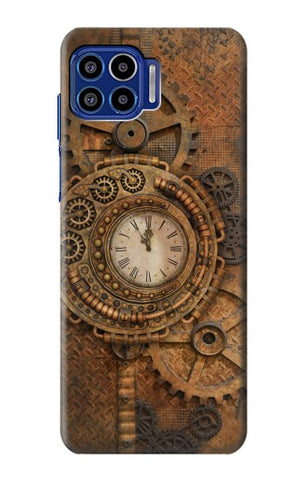 Motorola One 5G Hard Case Clock Gear Streampunk