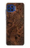 Motorola One 5G Hard Case Fish Tattoo Leather Graphic Print