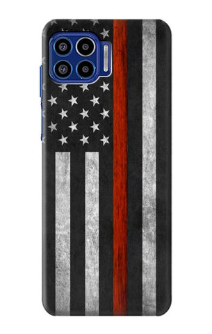 Motorola One 5G Hard Case Firefighter Thin Red Line Flag