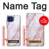 Motorola One 5G Hard Case Soft Pink Marble Graphic Print with custom name