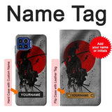 Motorola One 5G Hard Case Japan Flag Samurai with custom name