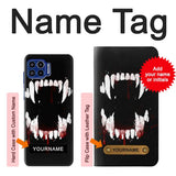 Motorola One 5G Hard Case Vampire Teeth Bloodstain with custom name