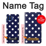 Motorola One 5G Hard Case Blue Polka Dot with custom name