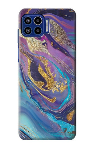 Motorola One 5G Hard Case Colorful Abstract Marble Stone