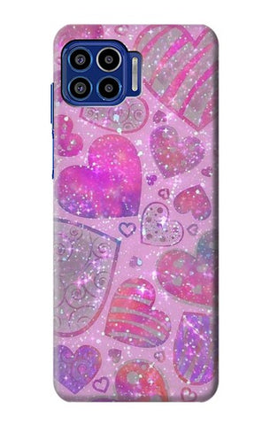 Motorola One 5G Hard Case Pink Love Heart