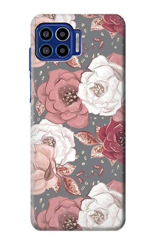 Motorola One 5G Hard Case Rose Floral Pattern