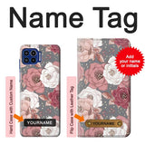 Motorola One 5G Hard Case Rose Floral Pattern with custom name